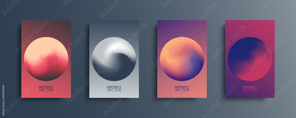 Leinwandbilder Abstract circle backgrounds set with modern abstract color gradient patterns. Colourful gradient orbs round shapes collection for your design. Vector illustration.
