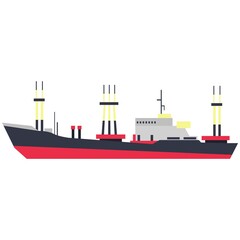 Obraz premium Bulker ship flat vector isolated on white background