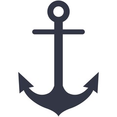 Black navy anchor isolated flat vector icon logo