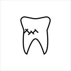 Dental Cavity Tooth Icon Design Vector