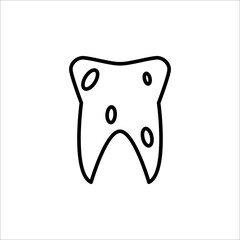 Dental Cavity Tooth Icon Design Vector