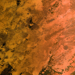 Colorful ink and watercolor texture on white paper background. Gradient paint strokes and decalcomania effect. Hand-painted gouache abstract image. Mess on the canvas.