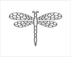 Insect icon isolated on white. Stencil animal. Coloring page book. Vector stock illustration. EPS 10