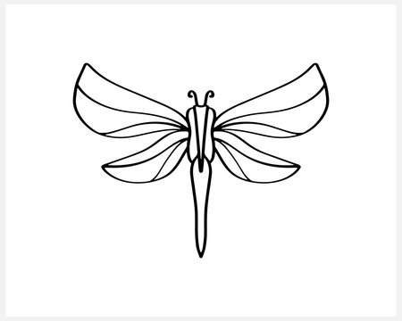 Insect icon isolated on white. Stencil animal. Coloring page book. Vector stock illustration. EPS 10