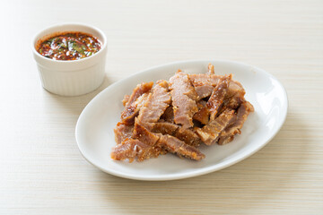 Grilled Pork Neck with Thai Spicy Sauce