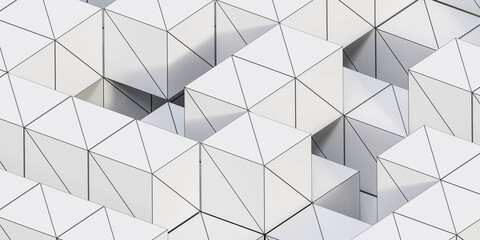 abstract white cube geometric shape object wallpaper 3d render illustration