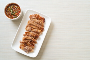 Grilled Pork Neck with Thai Spicy Sauce