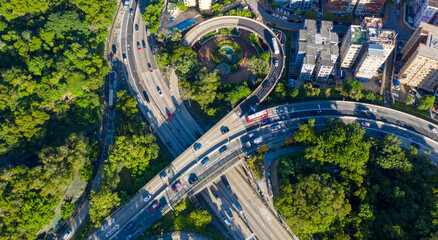 Aerial view of a road in Kowloon Tong, Hong Kong