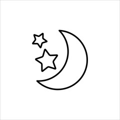 Moon And Star Icon Design Vector Template
