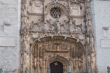 Gothic façade of the church of San Pablo in Valladolid, Spain.