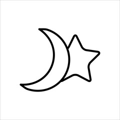 Moon And Star Icon Design Vector Template