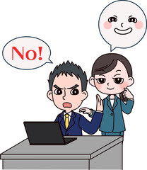 女上司からセクハラを受ける男性