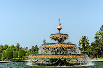 Fototapeta na wymiar Traditional showy fountain in a park of Batumi Georgia