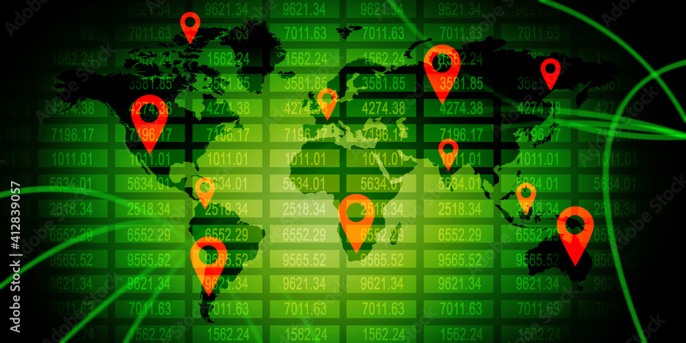 Poster 2d rendering Red map pointer