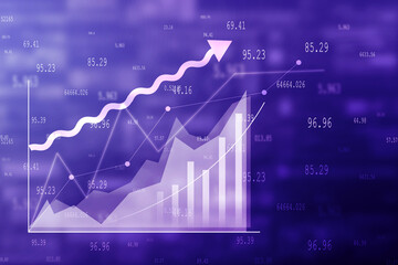 2d rendering Stock market online business concept. business Graph 
