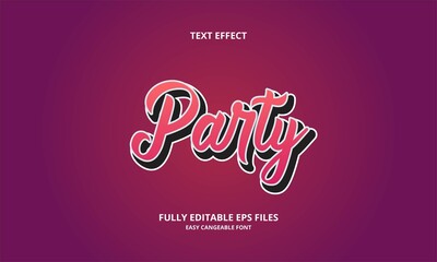 party style editable text effect