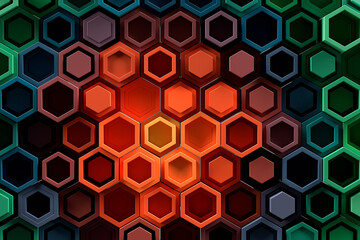 Abstract geometric background made of chaotic hexagonal surface polygons.