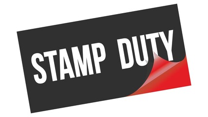 STAMP  DUTY text on black red sticker stamp.
