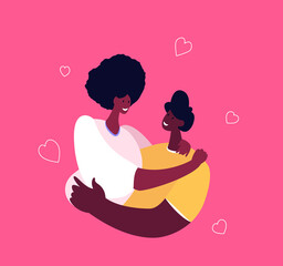Loving Smiling African Couple of Man and Woman Hugging.Valentine's Day.Happy Lover Relationship Anniversary Dating,Lifestyle.Romantic Connection Feelings Emotions Romance Love.Flat Vector Illustration