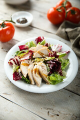 Healthy mixed salad with chicken