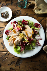 Healthy mixed salad with chicken
