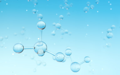 Molecule structure, biotechnology concept, 3d rendering.