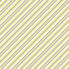 Illuminating yellow and ultimate gray seamless diagonal striped pattern, vector illustration. Seamless pattern with yellow and gray lines on white. Stripes geometric background