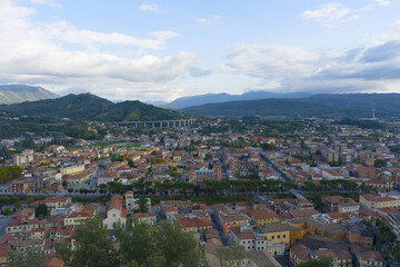 Fototapeta na wymiar Panoramic view of a typical Italian city