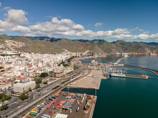 Fototapeta na wymiar Aerial view on Santa Cruz de Tenerife, Canary Islands, Spain