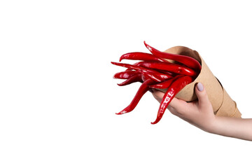 Chili Pepper Bouquet. Chili pepper in hand.