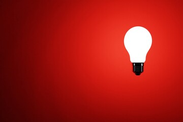 Creative idea and innovation light bulb light on yellow background realistic 3D render