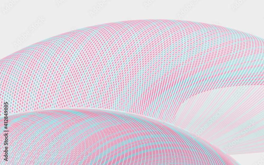Poster wavy lines pattern background, curve structure, 3d rendering.