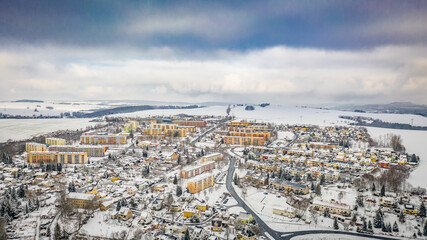 Zschopau von oben im Winter