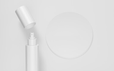 Blank cosmetic tube packaging mockup, 3d rendering.