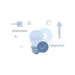 Check, creative, idea, light bulb icon concepts. vector illustration.