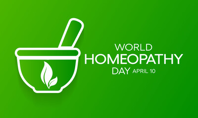 World Homeopathy day is celebrated annually on April 10th. the day is a celebration of both homeopaths and those who have been healed with homeopathy. Vector illustration.