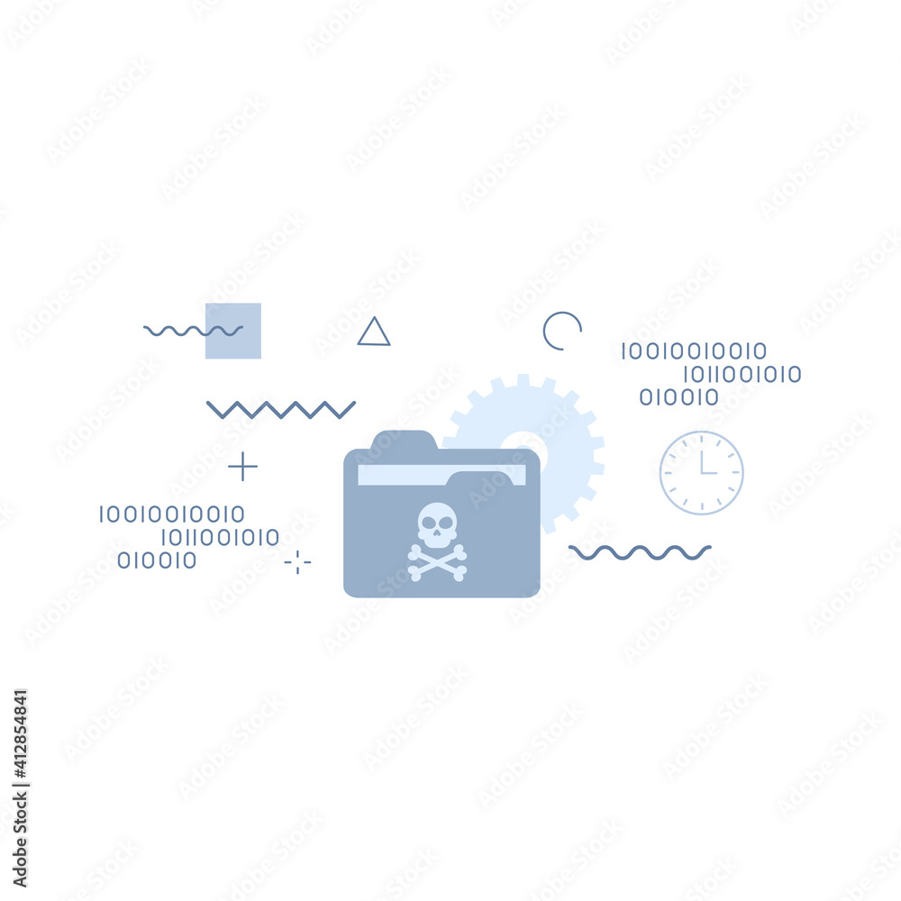 Poster file folder with a skull icon concepts. vector illustration.