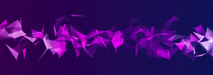 Abstract digital communication points. Technological background. Network connection structure. Color plexus effect. 3D