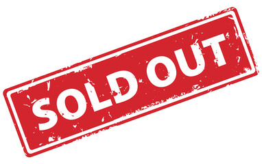 Fototapeta premium Sold Out red rectangular filled rubber stamp icon isolated on white background. Sold out square stamp symbol.