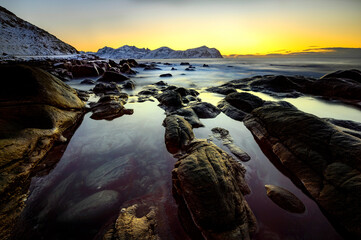 coucher de soleil sur les lofoten