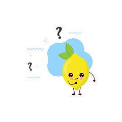 cute lemon with the question mark.vector