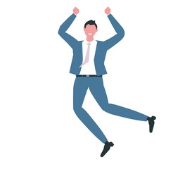 楽しく陽気に踊るビジネスマンのイラスト
