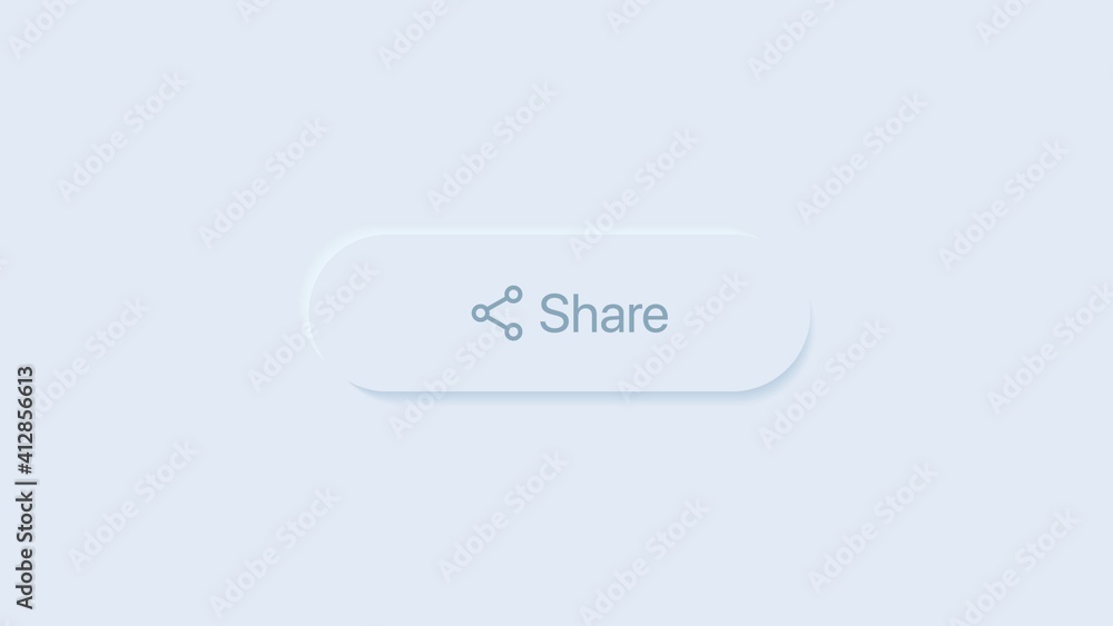Poster share button template in neumorphism style. vector illustration on white background. vector illustra