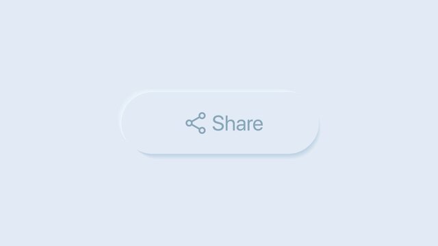 Share button template in neumorphism style. Vector illustration on white background. Vector illustration