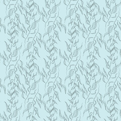 fabric print raster seamless pattern contour leaves