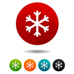 Christmas icons. Snowflake signs. Snow symbol. Circle web buttons.