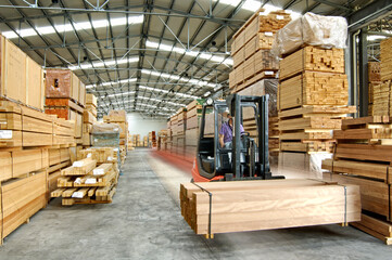 forklift in warehouse