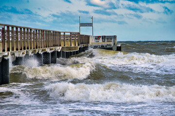 bridge over the stormy river