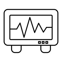 Vector ECG Outline Icon Design