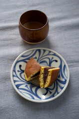 Dorayaki is the Japanese sweetsis, it's a azuki red bean pancake..
